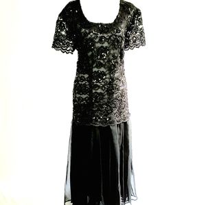 Custom Tailored Black Evening Gown